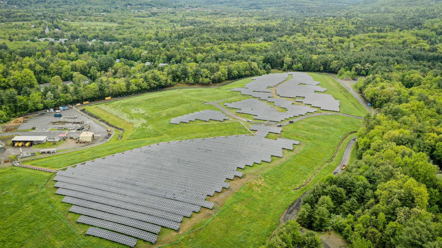 aerial photo of solar farm