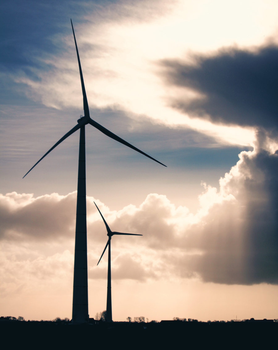 two wind turbines