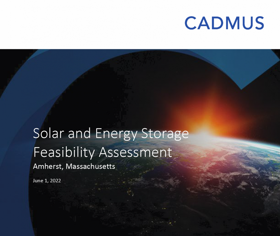 Cover for the solar and storage feasibility assessment