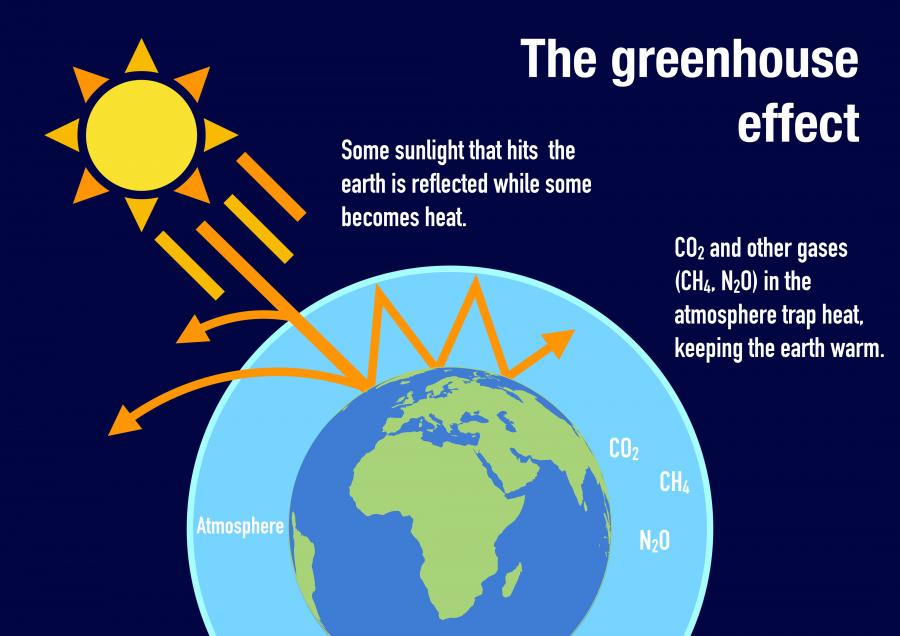 infographic showing the greenhouse effect