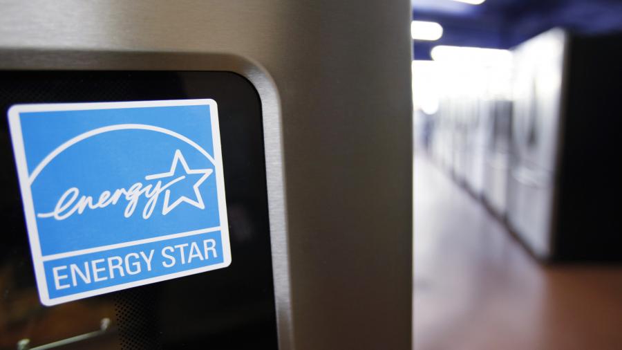 Close up of an ENERGY STAR sticker on an appliance