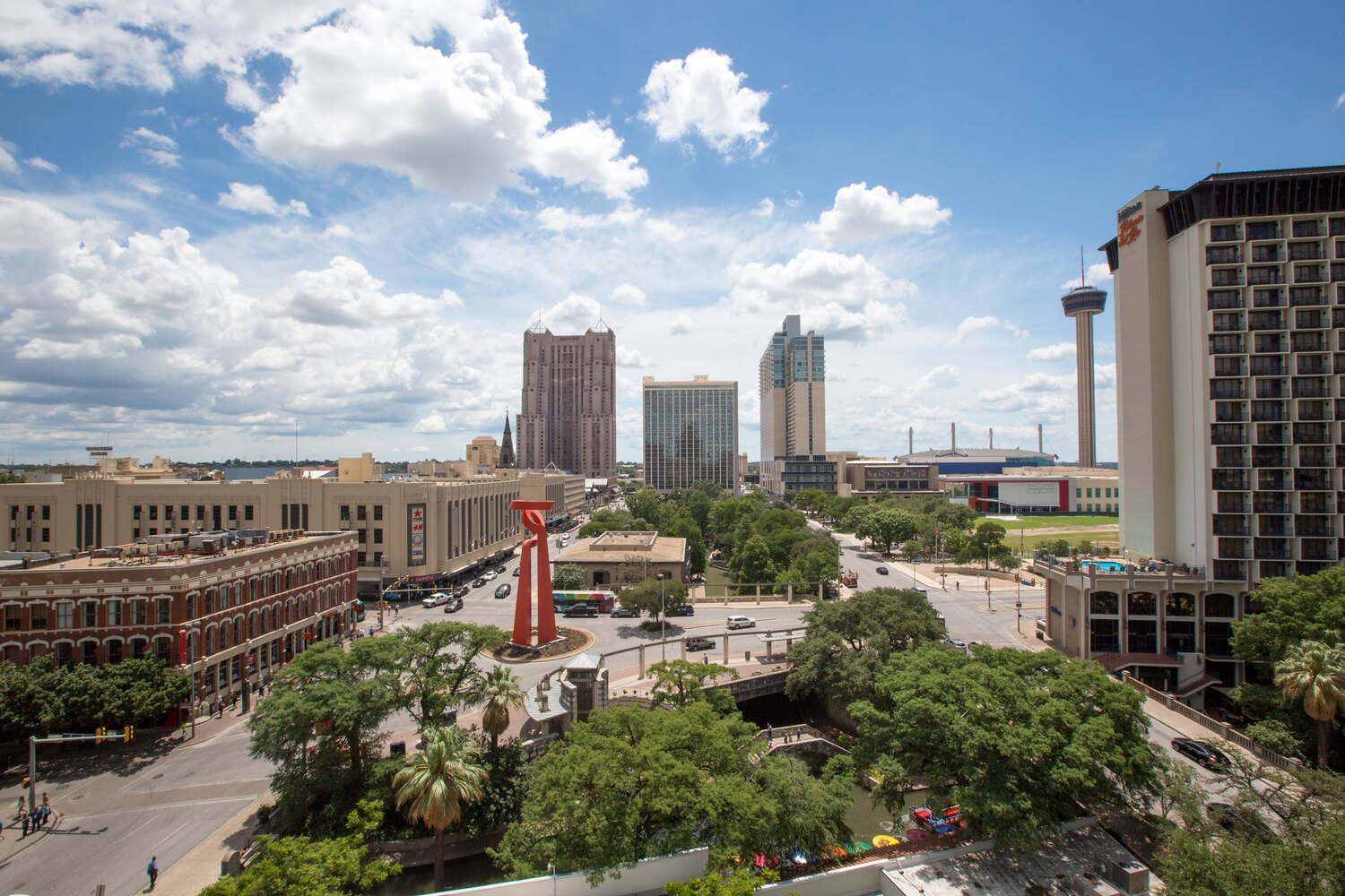 aerial view of downtown San Antonio