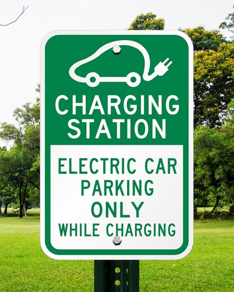 EV charging station sign