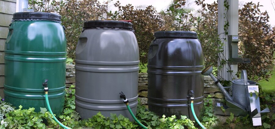 An image of rain barrels