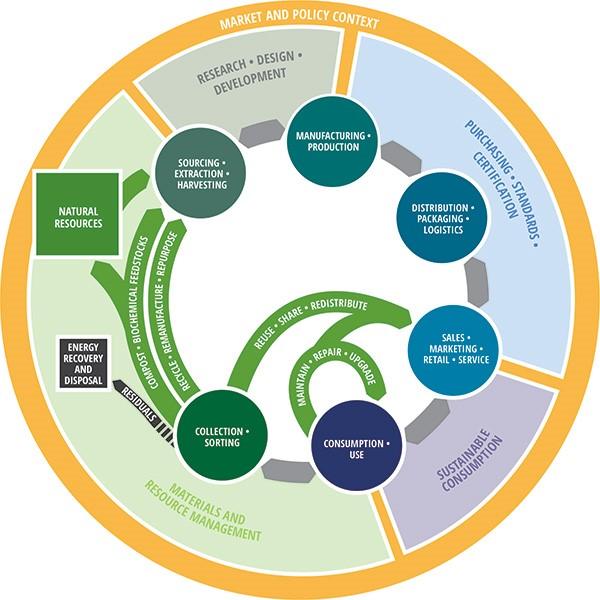Infographic describing the circular economy,