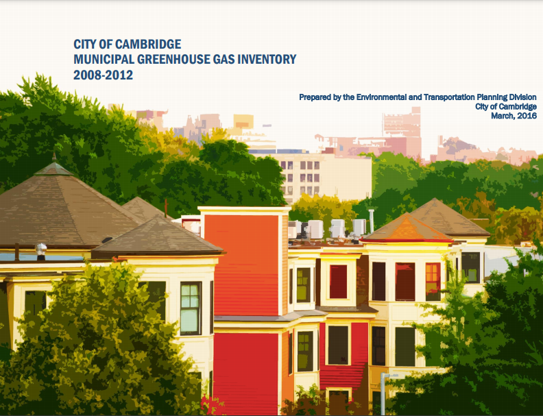 Image of buildings on a tree-lined street on front cover of City plan document